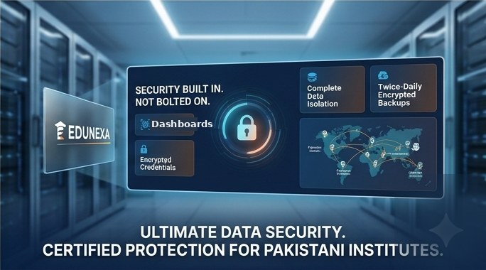 EduNexa — ultimate data security, certified protection for Pakistani institutes
